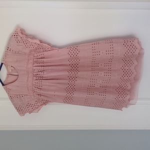 Pink Chicken Girls Pink Eyelet dress size 5Y